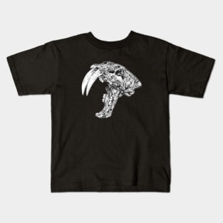 Sabertooth Tiger Skull Kids T-Shirt